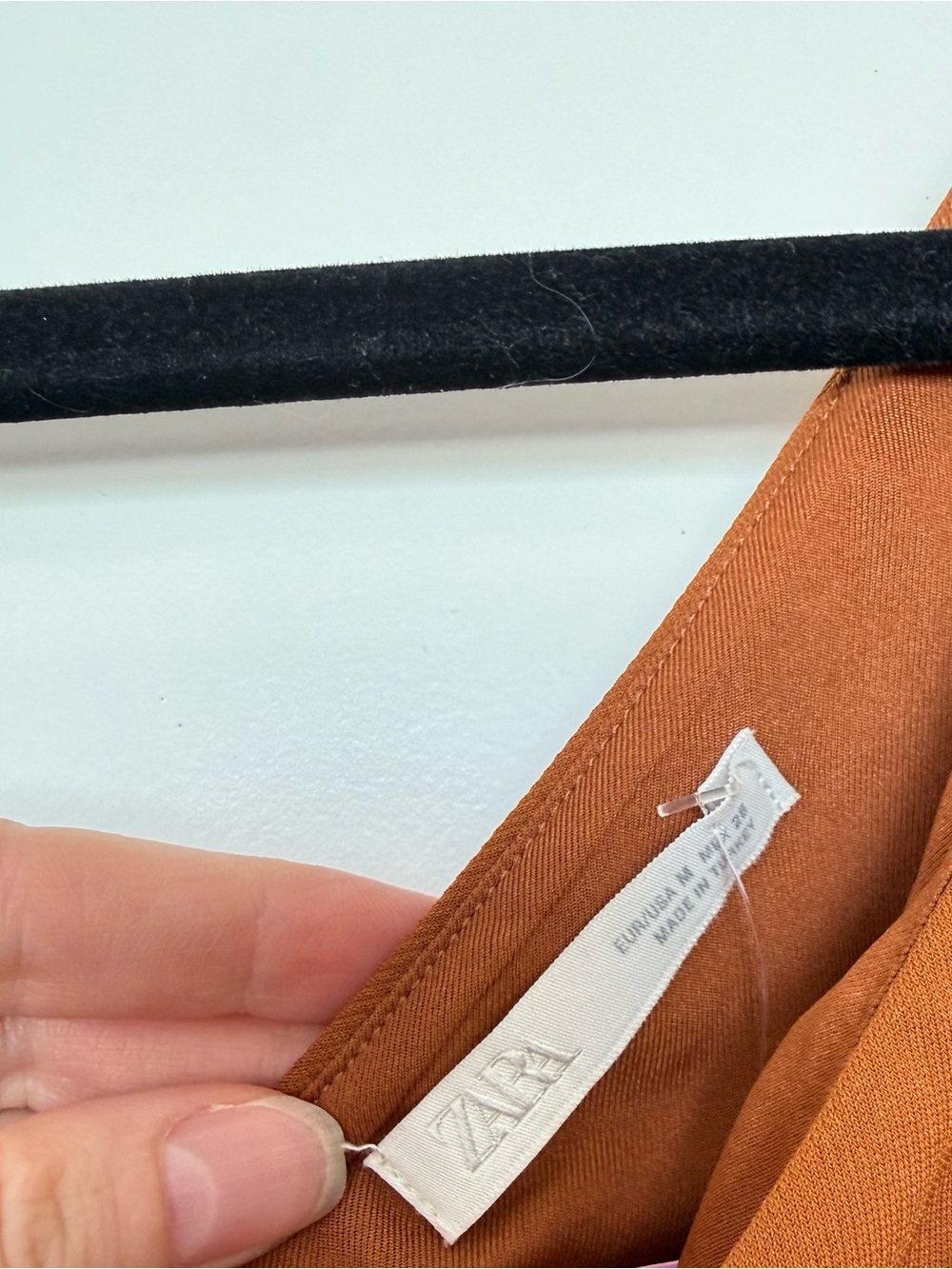 Zara Asymmetrical Brown One Shoulder Midi Dress with Zippers - Picture 8 of 8
